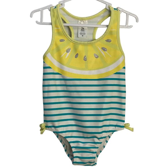 Carter's Girl's Yellow Watermelon One Piece Racer Back Bathing Suit - Picture 1 of 9